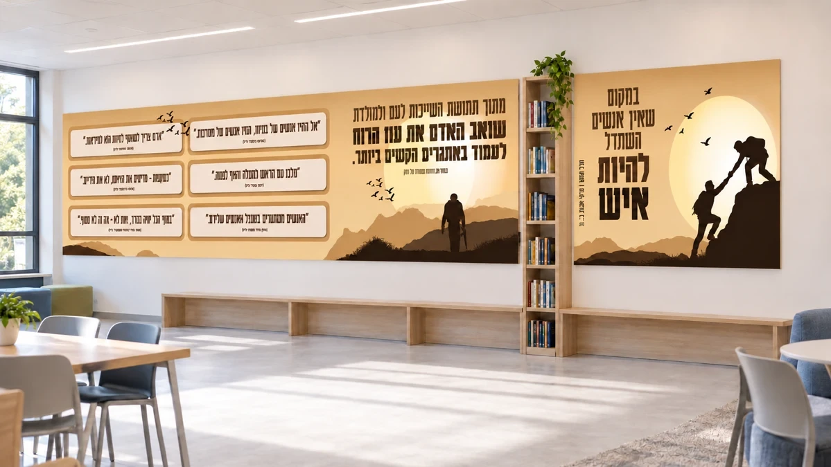קיר הגבורה — שני שלטים נפרדים עם ספרייה ביניהם